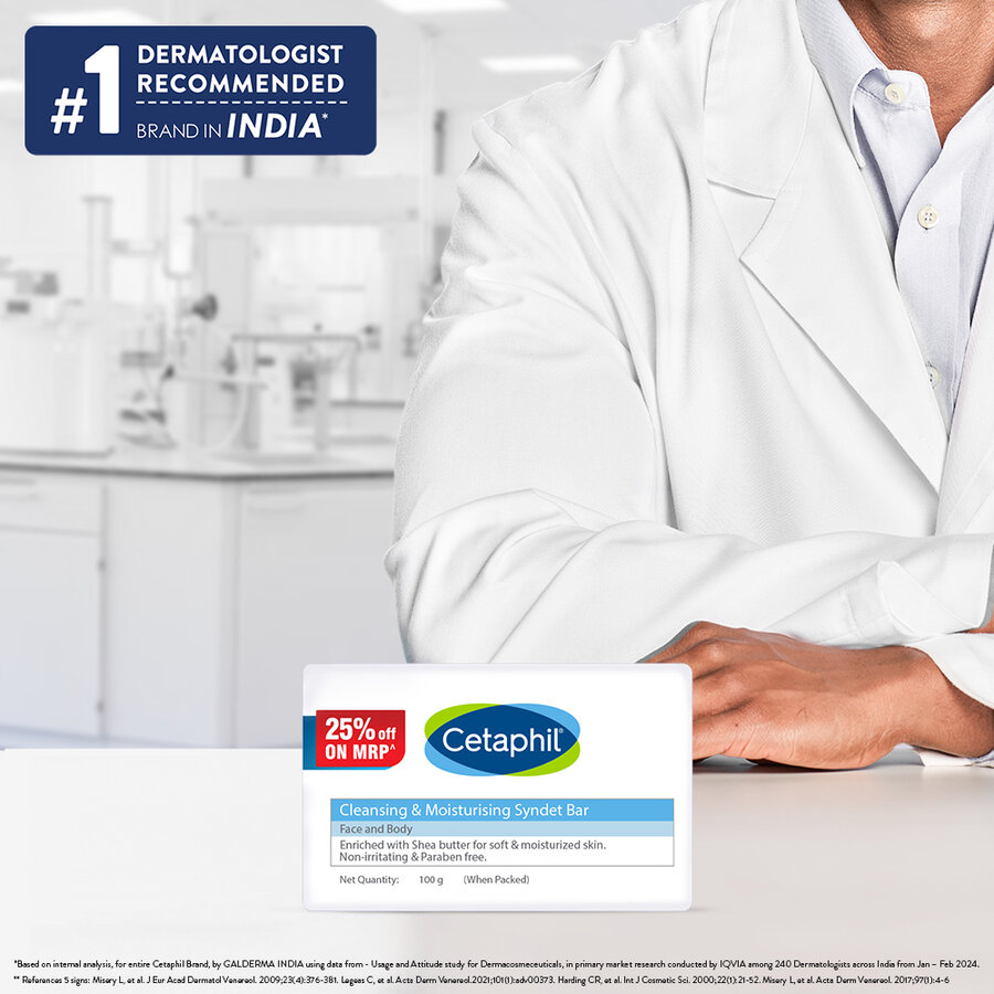 Cetaphil Cleansing & Moisturising Syndet Bar 100gm Mrp- 225 - Image 3