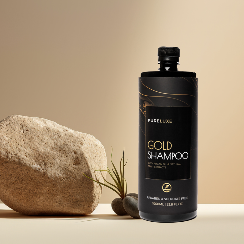 Pureluxe Gold Shampoo with 24K Gold & Argan Oil for Ultra Shine Hydration - Image 4