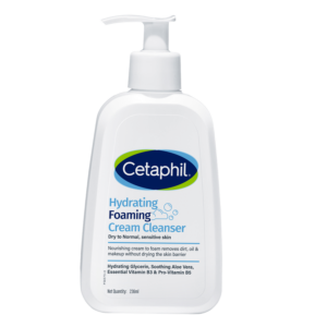 Cetaphil Hydrating Foaming Cream Cleanser 236 ml for Dry to Normal Sensitive Skin with Niacinamide, Aloevera and Glycerin