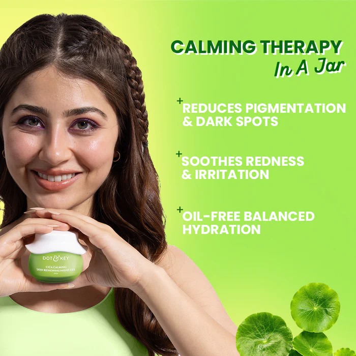 DOT & KEY Cica Calming Night Gel (Niacinamide + Green Tea) Suitable for: Oily, Acne-Prone Skin - Image 3