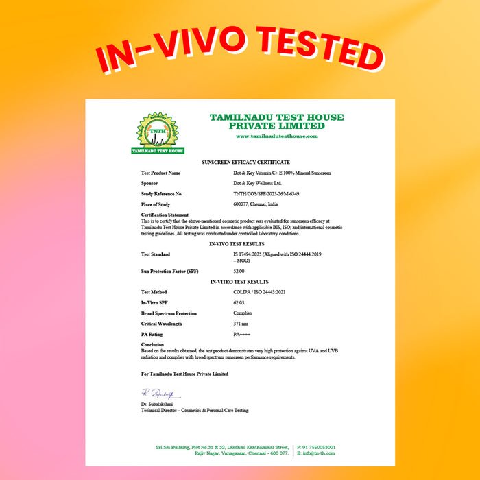 Vitamin C + E 100% Mineral Sunscreen IN-VIVO tested SPF 50+, PA++++ - Image 2