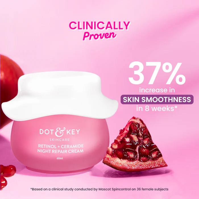 DOT & KEY Retinol Night Repair Cream with Ceramides 60ml. Suitable for: Normal, Oily & Combination - Image 3