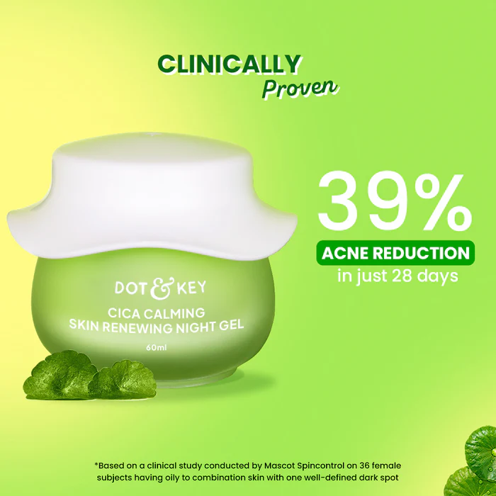 DOT & KEY Cica Calming Night Gel (Niacinamide + Green Tea) Suitable for: Oily, Acne-Prone Skin - Image 6