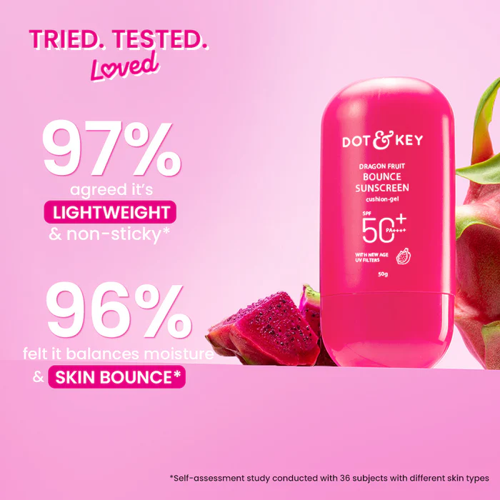 DOT & KEY Dragon Fruit Bounce Gel Sunscreen SPF 50+ PA++++, With New-Age UV Filters Suitable for: Oily & Combination Skin - Image 5